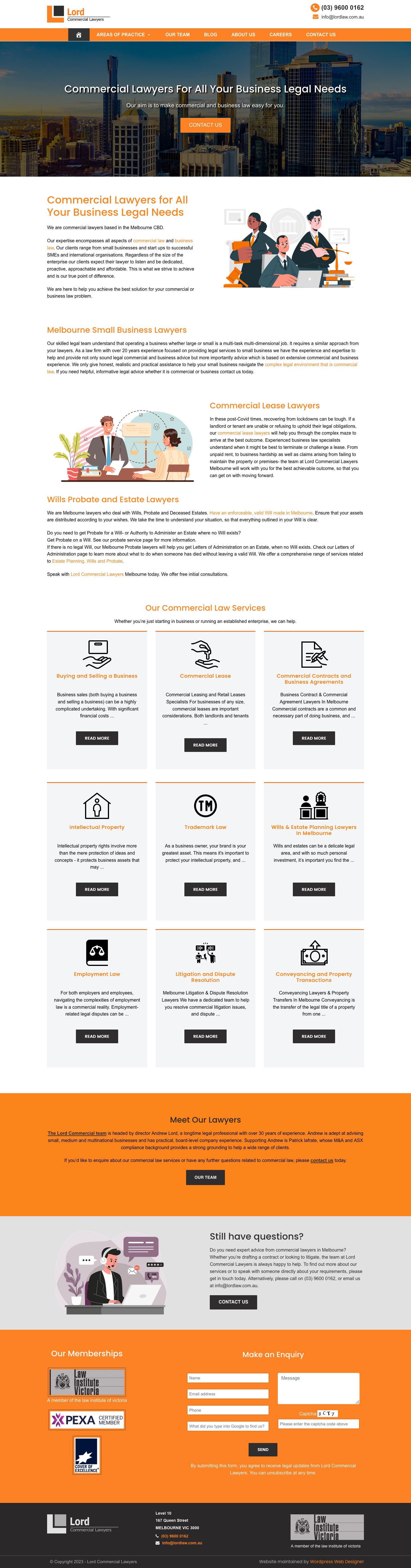 wordpress website with SEO optimisation for lawyers